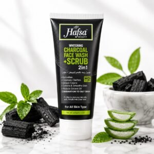 Hafsa Beauty Whitening Charcoal Face Wash 2 in 1 (200g)